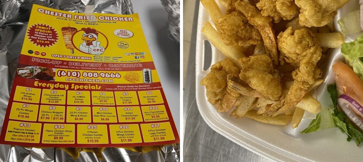 Chester Fried Chicken Menu