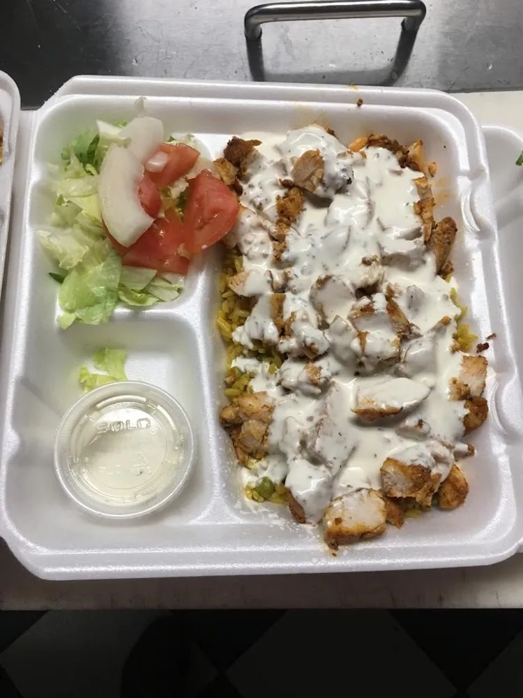 Chicken over Rice White Sauce